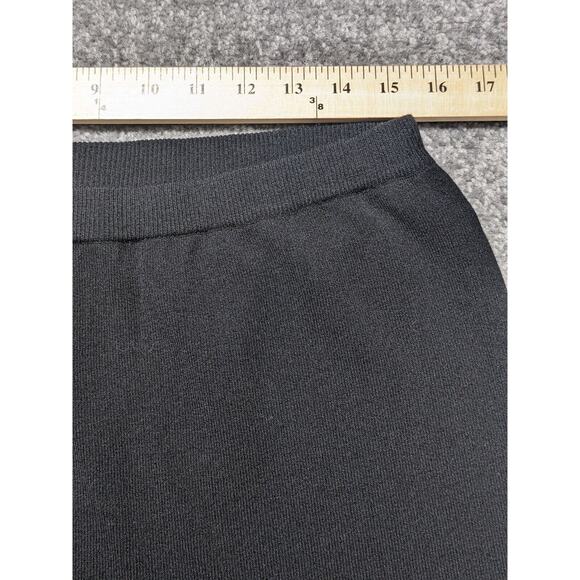 Bloomingdale's Cropped Pants Women 2X Black Hem Detail Knit High Rise P52 - Picture 9 of 11